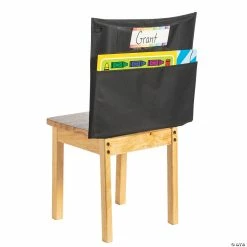Budget ❤️ Black Canvas Classroom Organizer Chair Covers - 6 Pc. ❤️