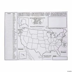 Deals 🔔 Color Your Own “All About the United States” Posters - 30 Pc. ⭐