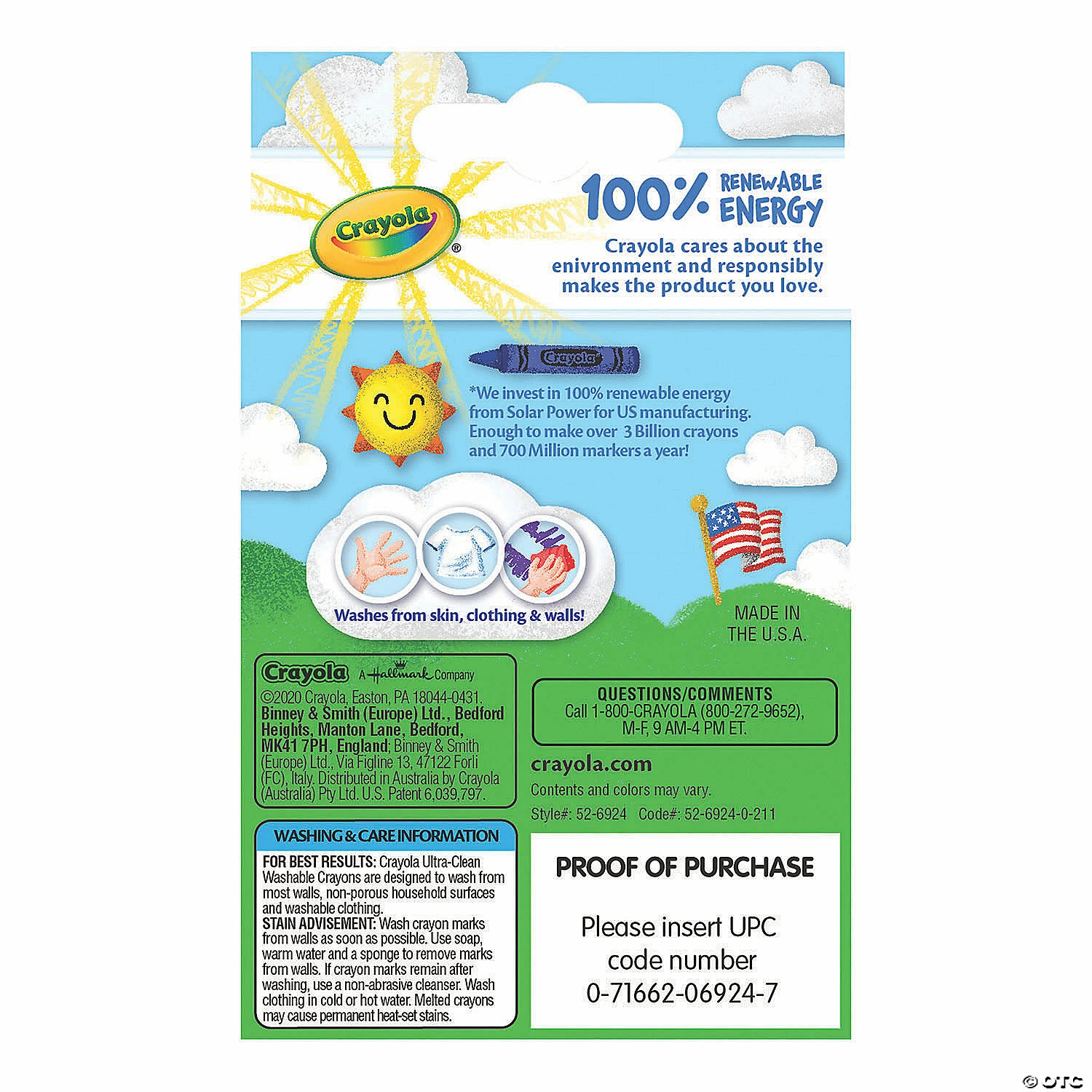 Hot Sale ๐ Crayola Ultra-Clean Washable Crayons - Regular Size, 24 Per Pack, 6 Packs ๐ - Image 2