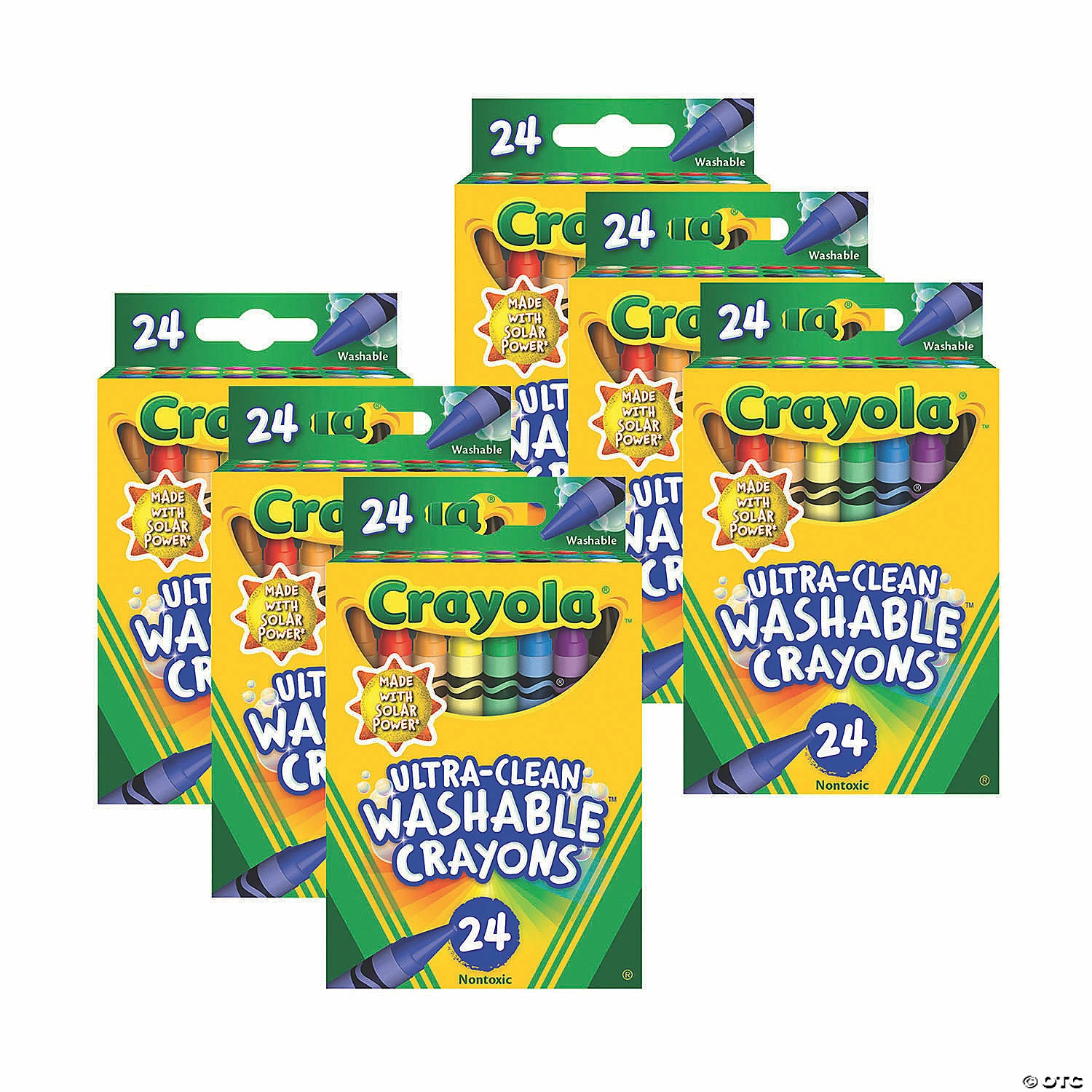 Hot Sale ๐ Crayola Ultra-Clean Washable Crayons - Regular Size, 24 Per Pack, 6 Packs ๐